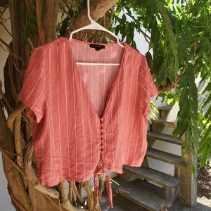 Forever 21 Pink Button Down Shirt, L